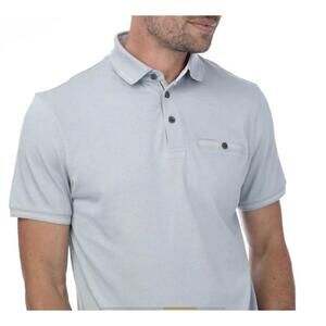 TED BAKER LONDON Men’s Tortila Stripe Collar Polo in Gray-Size XXL